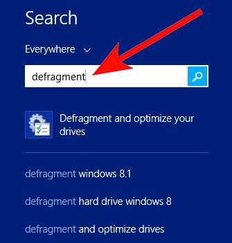 Search and type in the word Defragment